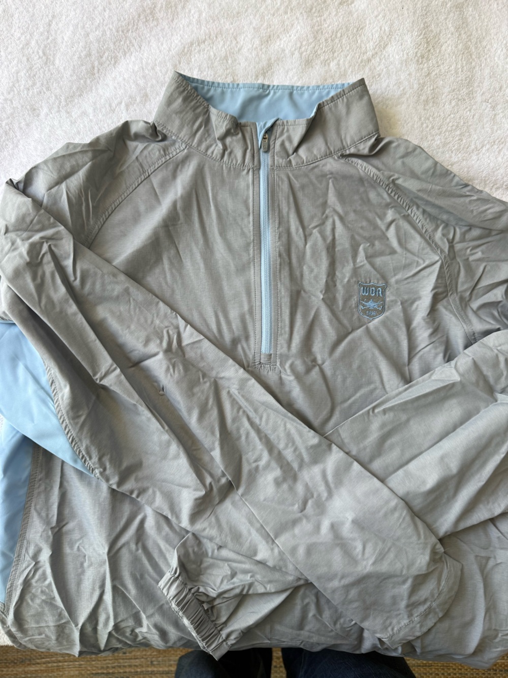 Peter Millar Light Gray Jacket with Pale Blue Trim